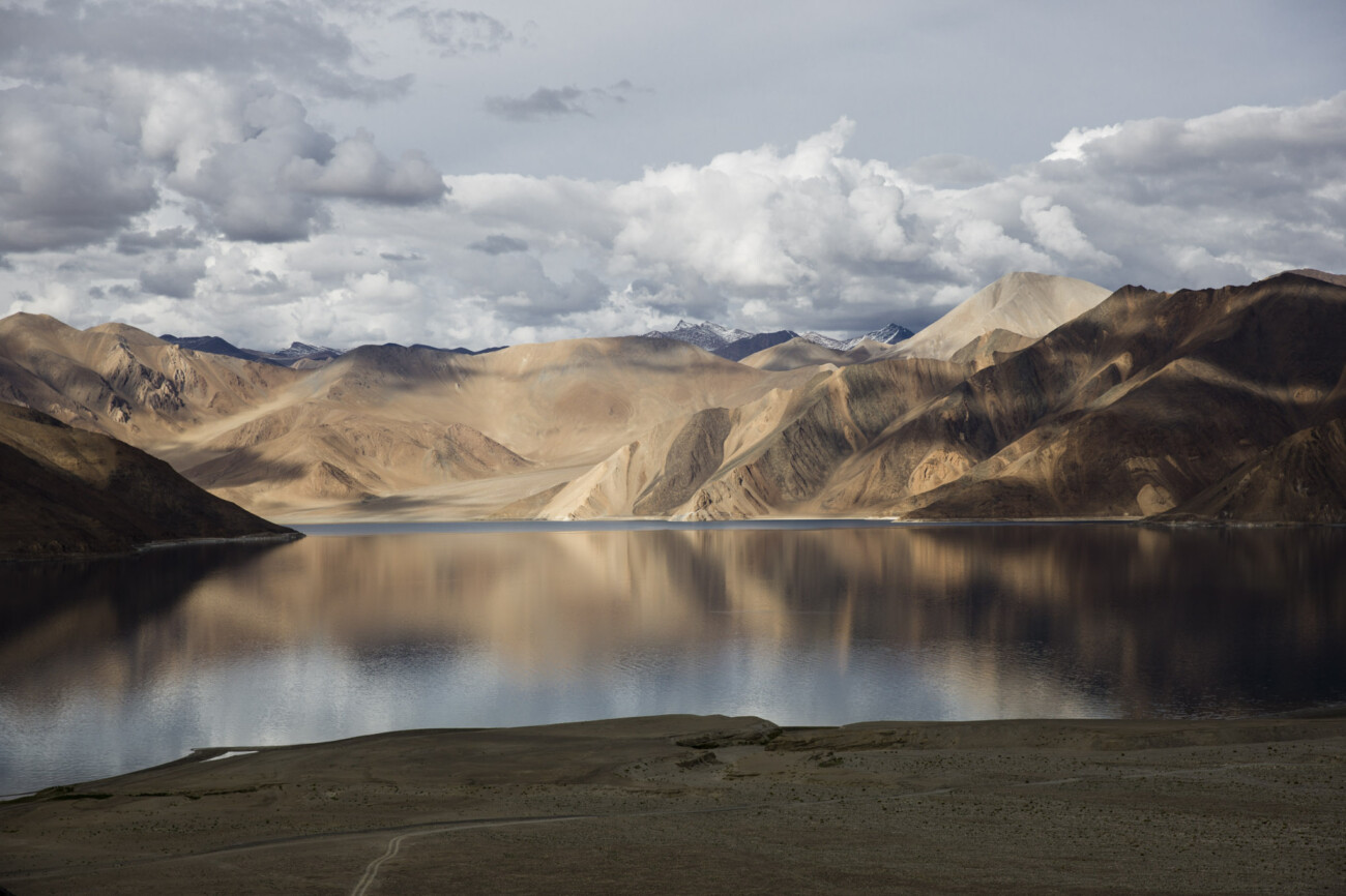 The brown Pangong Tso, Ladakh, India