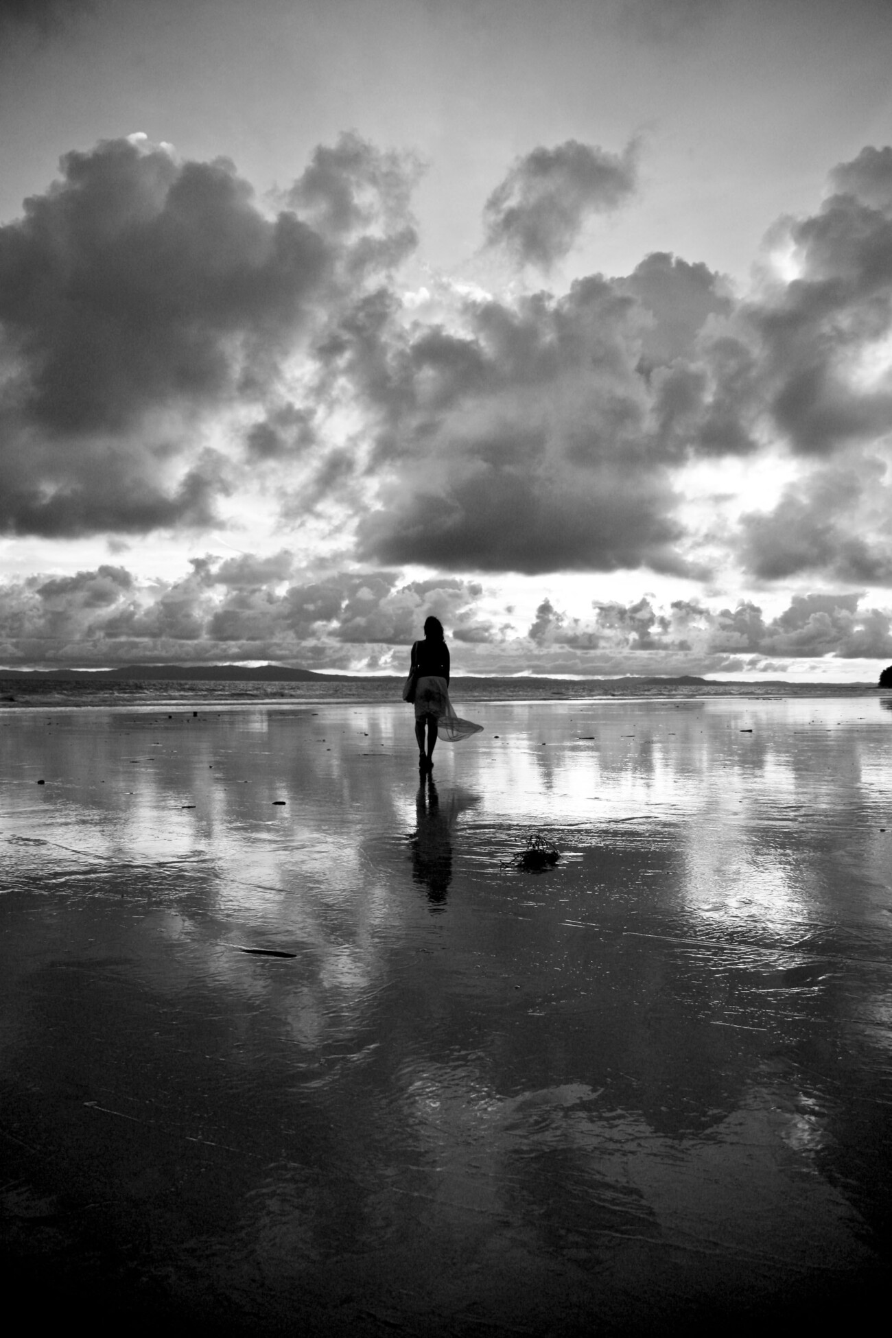 Radhanagar Beach and a cloudy sunset, Havelock, Andaman Islands, India