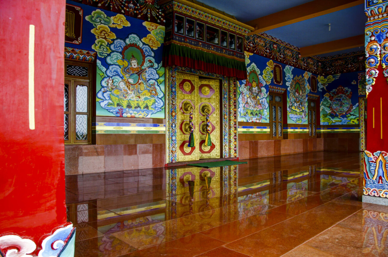 Without disturbing its stillness, Serpom Monastery, Bylakuppa, Karnataka, India