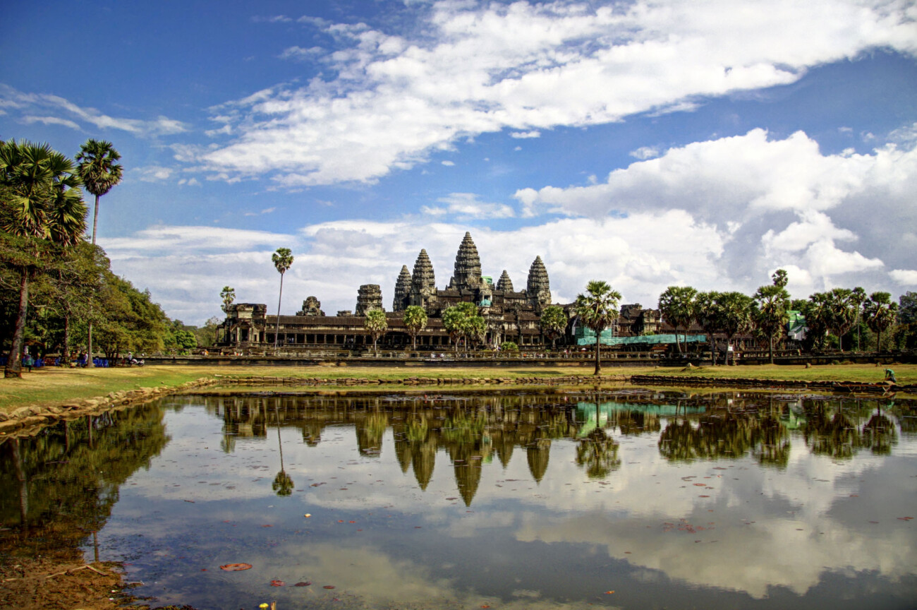 Temple complex of Angkor Wat. The most famous framing. Yet you know you have to have one !